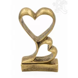 Két szív motívumos rezin (műgyanta) dísz - 19 cm