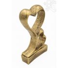 Két szív motívumos rezin (műgyanta) dísz - 19 cm