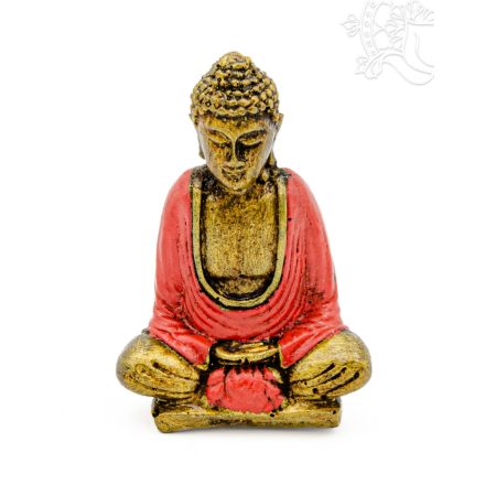 Amitabha Buddha színes rezin szobor - 9 cm