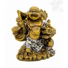 Nevető Buddha színes rezin szobor - 14 cm