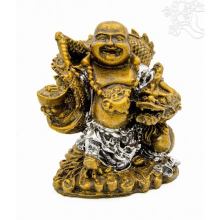 Nevető Buddha színes rezin szobor - 14 cm