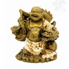 Nevető Buddha színes rezin szobor - 14 cm