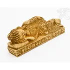 Fekvő Buddha csont színű rezin szobor - 15 cm