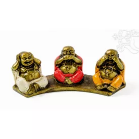 Három bölcs Buddha rezin (műgyanta) szobor - 16,5 cm