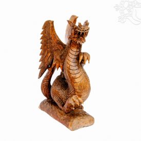 Sárkány fa faragott szobor - 60 cm