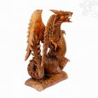 Sárkány fa faragott szobor - 60 cm