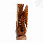 Sárkány fa faragott szobor - 60 cm