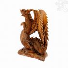 Sárkány fa faragott szobor - 60 cm