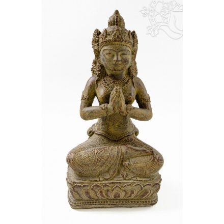 Dewi Tara láva kő szobor - 30 cm