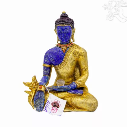 Aranyozott lápisz Gyógyító Buddha szobor – 23 cm