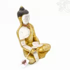 Aranyozott hegyikristály Shakyamuni Buddha szobor – 23 cm