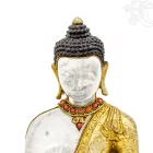 Aranyozott hegyikristály Shakyamuni Buddha szobor – 23 cm