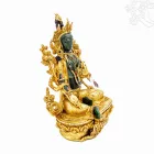 Aranyozott zöld jade Zöld Tara szobor – 23 cm