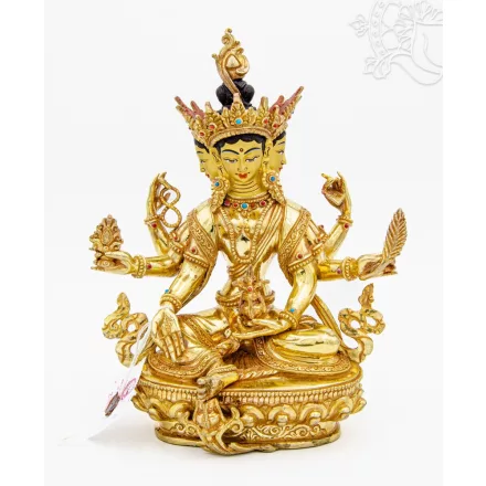 Aranyozott Vasudhara "a gazdagság folyama" szobor – 25 cm