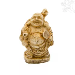 Nevető  Buddha szobor rezin csont színű – 4 cm
