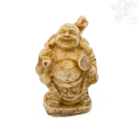 Nevető  Buddha szobor rezin csont színű – 4 cm
