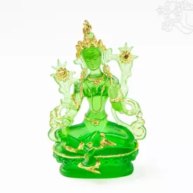 Zöld Tara rezin szobor - 13 cm