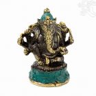 Ganesha réz szobor patina díszítéssel – 8,5 cm