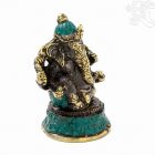 Ganesha réz szobor patina díszítéssel – 8,5 cm