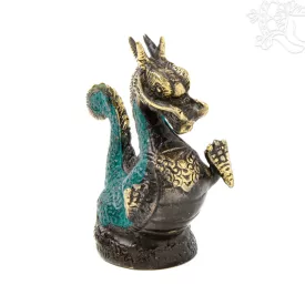 Sárkány réz szobor patina díszítéssel – 7 cm