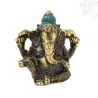 Ganesha réz szobor patina díszítéssel – 6 cm