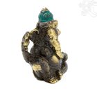 Ganesha réz szobor patina díszítéssel – 6 cm