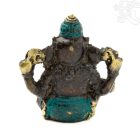 Ganesha réz szobor patina díszítéssel – 6 cm