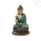 Amitabha Buddha réz szobor, patina díszítéssel - 7 cm