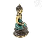 Amitabha Buddha réz szobor, patina díszítéssel - 7 cm