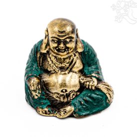 Nevető Buddha réz szobor patina díszítéssel – 4,5 cm