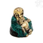 Nevető Buddha réz szobor patina díszítéssel – 4,5 cm