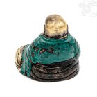 Nevető Buddha réz szobor patina díszítéssel – 4,5 cm