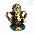 Ganesha réz szobor patina díszítéssel – 9 cm