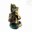 Ganesha réz szobor patina díszítéssel – 9 cm