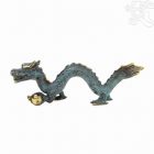 Sárkány réz szobor, patina díszítéssel - 12 cm