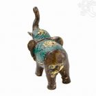 Elefánt réz szobor patina díszítéssel – 8 cm