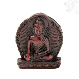 Buddha Shakyamuni vörös színű rezin szobor - 5 cm