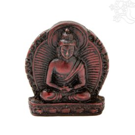 Amitabha Buddha szobor rezin vörös színű - 5 cm