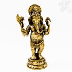 Ganesha réz szobor, matt sárga - 17 cm