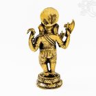 Ganesha réz szobor, matt sárga - 17 cm