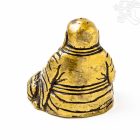 Nevető Buddha réz szobor, matt sárga - 5 cm
