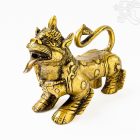 Nepáli örző oroszlán matt réz szobor – 16,5 cm