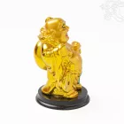 Álló Nevető Buddha lanttal rezin szobor - 9,5 cm