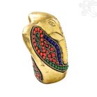 Ganesha réz szobor kővel berakott - 9 cm