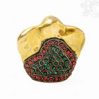 Ganesha réz szobor kővel berakott - 9 cm