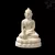 Shakyamuni Buddha fehér rezin szobor - 5,5 cm