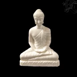 Amitabha Buddha fehér rezin szobor - 7,5 cm