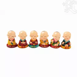   Hat kis szerzetes rezin szobor szett, prémium minőség - 6 cm