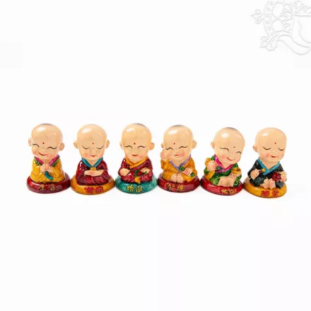 Hat kis szerzetes rezin szobor szett, prémium minőség - 6 cm