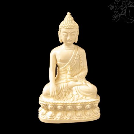 Shakyamuni Buddha fehér rezin szobor - 13 cm